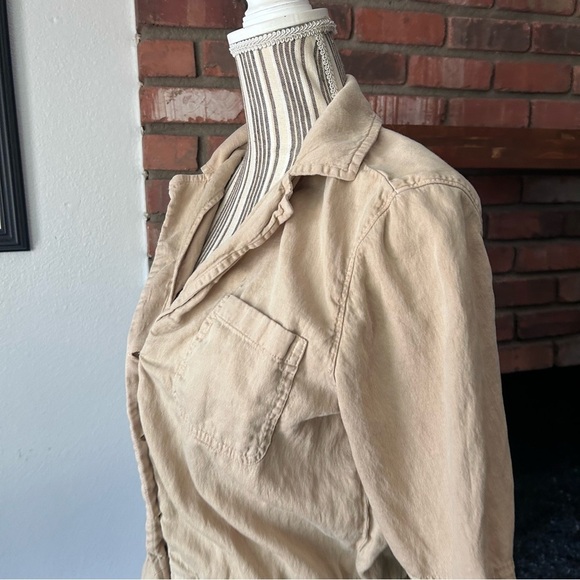 Faherty Arlie Day Short Sleeve Romper in Summer Sand Linen Blend Sz M - Picture 7 of 10